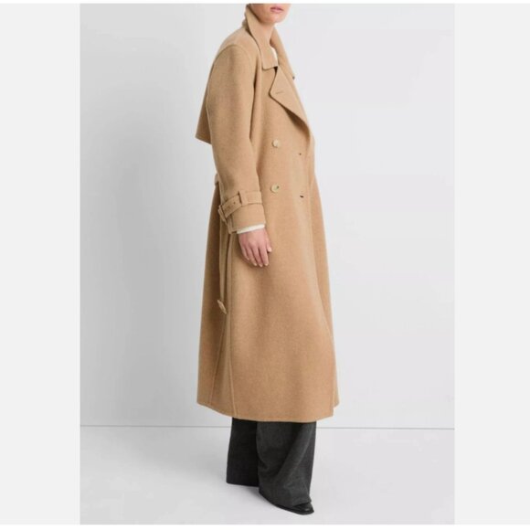 Vince Lofty Italian Wool-Blend Belted Long Coat - Picture 4 of 15